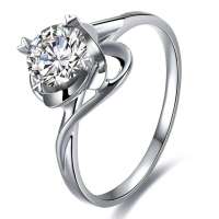 Doido爱度PT950铂金50分SI F-G色钻石女戒-曼妙