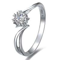Doido爱度PT950铂金30分 SI I-J色钻石女戒-璀璨星空