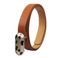 YEDY怡玳时尚女士百搭腰带黑斑斓板扣皮带SA3916 棕色