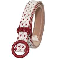 YEDY怡玳时尚女士皮带白色蕾丝红色针扣腰带SA4909 红色