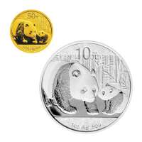 [中国金币]2011版熊猫金银纪念币套装(1/10盎司金+1盎司银)