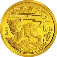 [中国金币]投资收藏金银币1998年虎年本色纪念金币1/10盎司