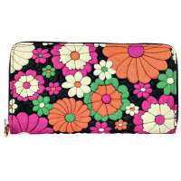 寇思兰Coaslin CL2030B 花之吻系列长款真皮压花手拿钱包 WD2030B 黑色