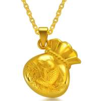 周生生 黄金(足金)鲤鱼福字钱袋吊坠 73537p (4.2克)