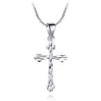 潮宏基正品 十字架 PT950素金挂坠