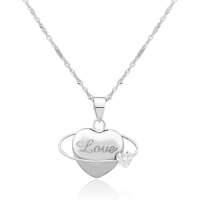 潮宏基正品 爱意永恒 白18K金吊坠