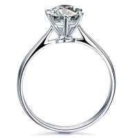 诺曼诺兰 PT950铂金经典皇冠钻石戒指 真爱30分