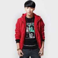 唐狮 男针织连帽棉衣夹克11141106240641904(深红M)