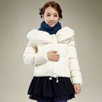 唐狮 女娃娃领羽绒服61242107400710204(米白M)