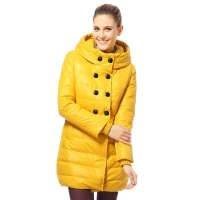 2012 秋冬新品 波司登 羽绒服正品 女双排扣时尚中长款 B120108812339(水仙黄色)170/92A
