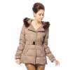 2012 秋冬新品 波司登 羽绒服正品 女修身腰带连帽短款 B120114012709(莲粉色)155/80A