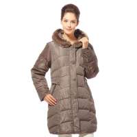波司登 12新款 羽绒服正品 女休闲加肥版中老年中长款 B1201240127175(闪光灰色)155/84B