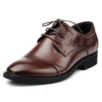 红蜻蜓时尚休闲牛皮男单鞋商务英伦系带潮流皮鞋WTA26912 棕色 41码