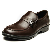 红蜻蜓时尚真皮男单鞋商务休闲软面皮鞋WTA27322 棕色 42码