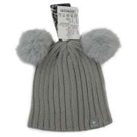 KENMONT凯蒙特 猫耳朵帽子可爱兔毛球异形帽毛线帽KM-4804-10 深灰色