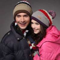 KENMONT凯蒙特 羊毛帽子围巾手套三件套 男女情侣保暖针织帽KM-1157-10 浅灰色