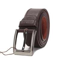宾尼亚时尚休闲褶皱印纹百搭男士腰带9050686C-啡色