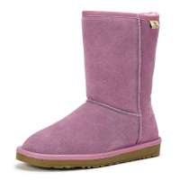 CAMEL 骆驼真皮羊毛保暖雪地靴1101006,粉红,40