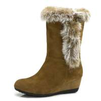 CAMEL 骆驼简约兔毛休闲雪地靴81013603,驼色,39