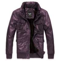 笛凡男装秋冬男装棉衣休闲短款修身立领男士棉衣MY6512酒红色XL