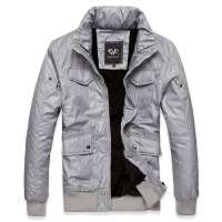 笛凡男装秋冬男装棉衣休闲短款修身立领男士棉衣MY6512灰色XXL