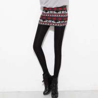 韩都衣舍韩国女装韩版小鹿图案打底裤GS1583黑色 M