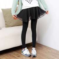 韩都衣舍韩国女装纯色修身假两件打底裤DL1472黑色 M