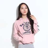 韩都衣舍韩国女装字母印花连帽卫衣HH1332粉色 M