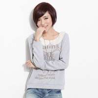 韩都衣舍韩国女装宽松显瘦抓绒长袖卫衣OI2071 灰色M