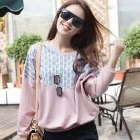 韩都衣舍韩国女装宽松蝙蝠袖卫衣MV2069 豆沙粉色M