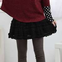 韩都衣舍韩国女装纯色荷叶边短裙半身裙DF2205 黑色M