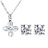 阿菲娜AFFINER 经典四叶草 项坠耳钉套装