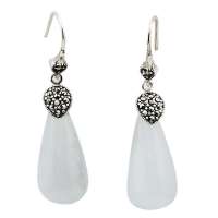 PINKKING  925复古银 猫眼石水滴耳环