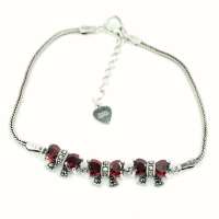 PINKKING  925银精品银石榴石牵手蝴蝶结手链