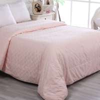 水星家纺 纯棉面料子母被子/被芯 蚕丝柔丝二合一被 1.5米床 粉红色