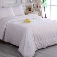 水星家纺 纯棉面料子母被子/被芯 蚕丝柔丝二合一被 1.5米床 白色