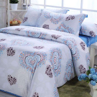 水星家纺 凡尔赛之约 全棉斜纹印花床单四件套 1.8米床