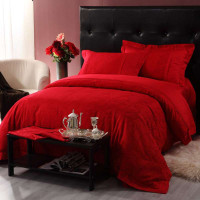 水星家纺 提花婚庆四件套 2012新品 爱的旋律 1.5m床