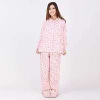 诺尔健全棉花边妈咪哺乳衫白底紫红花XL/170/92AN8201