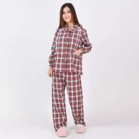 诺尔健全棉色织花边妈咪哺乳衫红白格XL/170/92AN8202