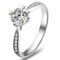 爱卡戒指 105分SI/K-L18K白金钻石戒指幸福美满