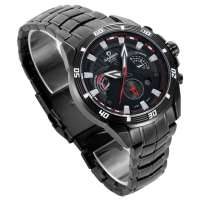 卡斯曼魅力三眼计时男表防水表极速系列8201全黑