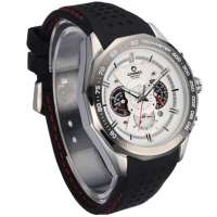 卡斯曼时尚运动极速赛车男表极速系列8206硅胶带白色