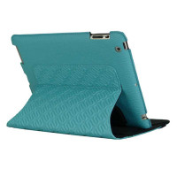 HABIK 黑贝壳 X系 任意斜度支架式 The new ipad/ipad2/IPAD3/IPAD4保护皮套 LOGO纹 星湖蓝