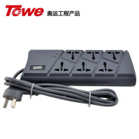 同为(TOWE)多功能防雷电源转换器 插座开关 防浪涌防水/防雷拖线板 双排复合式6位 2米输出