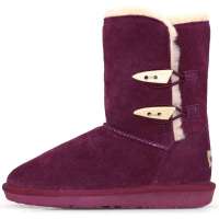 IUGGIRL百搭双扣款时尚牛皮中筒雪地靴110830039紫色36