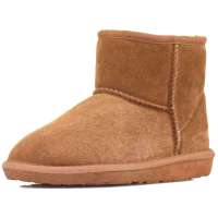 IUGGURL经典百搭防滑保暖牛皮低筒雪地靴110830016栗色38