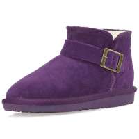 IUGGIRL饰扣百搭保暖防滑牛皮低筒雪地靴110830045紫色35