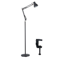 道远.亮眼睛美卡罗系列长臂二用金属落地灯ML2088配夹黑色