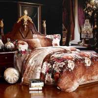 易千家纺丝棉大提花印花双人四件套古都新秀1.5米